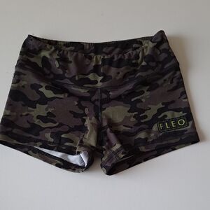 Fleo Women's Olive Green Camouflage Athletic Shorts